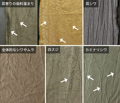 綿麻ウェザークロス ダメージダイドの加工上の特性